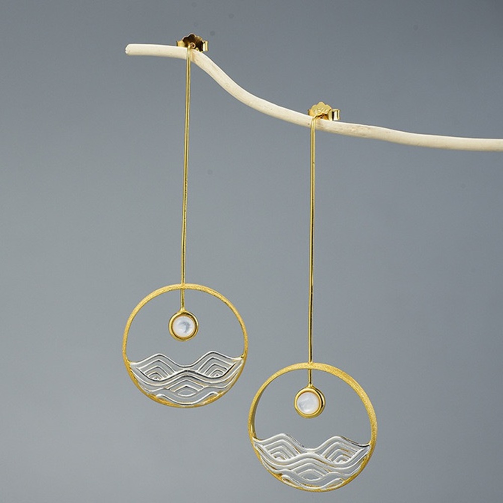 【Brand New】Sterling Sliver sunrise themed drop earring